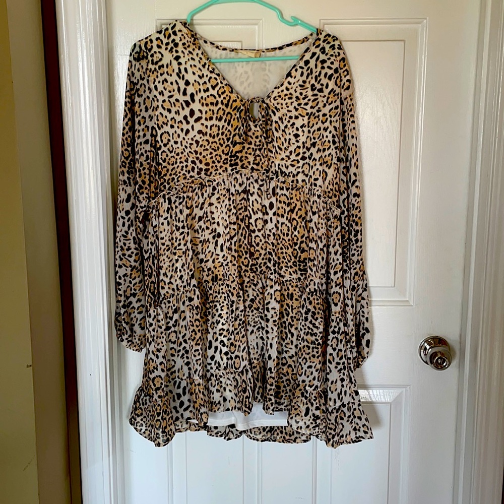 Altard state long sleeve cheetah dress